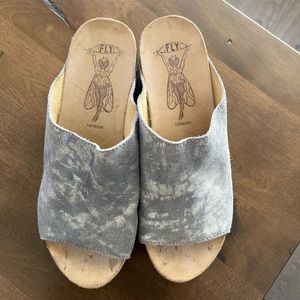 Fly London brand slides, handmade designer, size 10